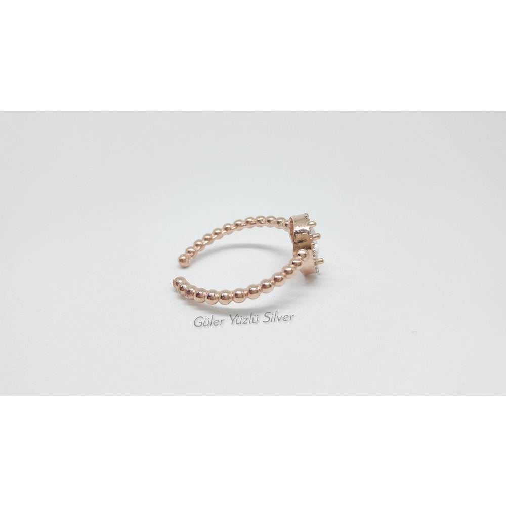 DAMLA AYARLANABİLİR GÜMÜŞ YÜZÜK - RODYUM KAPLAMA