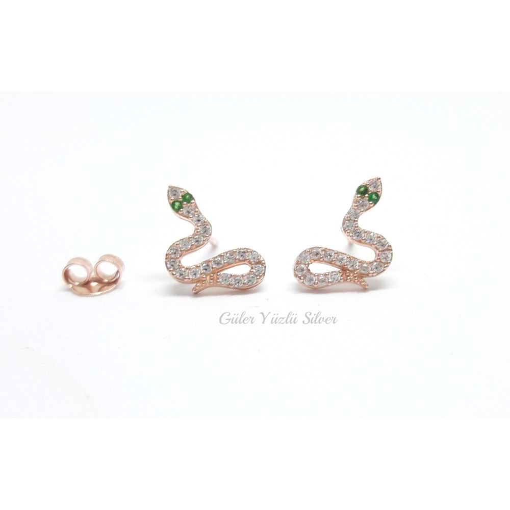 ZİRKON TAŞLI YILAN GÜMÜŞ KÜPE - ALTIN KAPLAMA (SARI) - GYS01709-ALTIN KAPLAMA (SA-STD