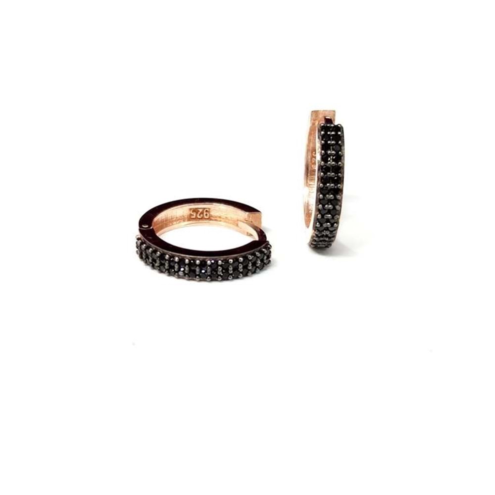 13 MM İKİ SIRA TAŞLI GÜMÜŞ HALKA KÜPE