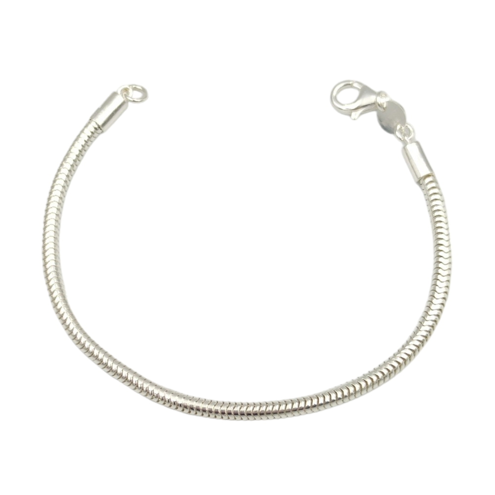 3 MM BORU GÜMÜŞ ZİNCİR BİLEKLİK - BEYAZ