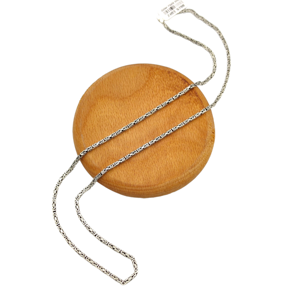 2 MM KARE KRAL GÜMÜŞ ZİNCİR 60 CM