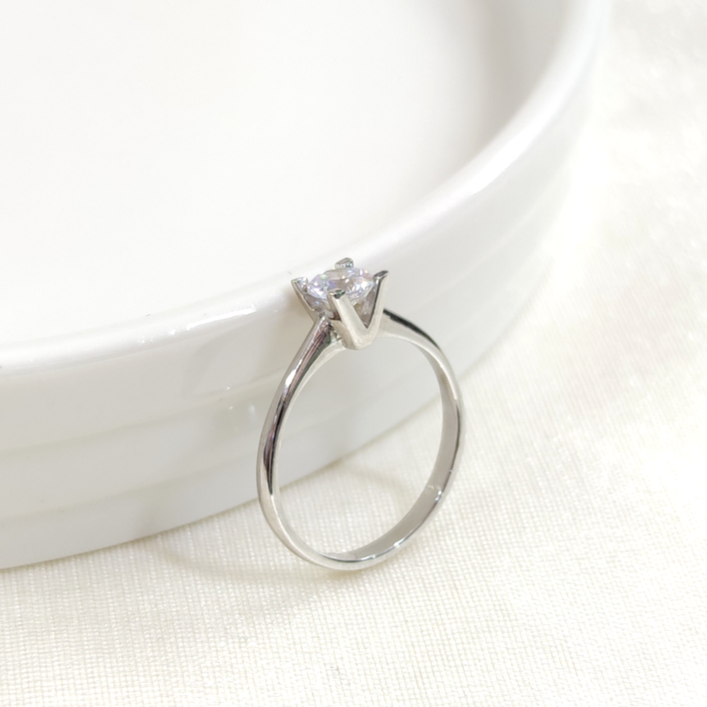 5 MM TEK TAŞ GÜMÜŞ YÜZÜK - 12