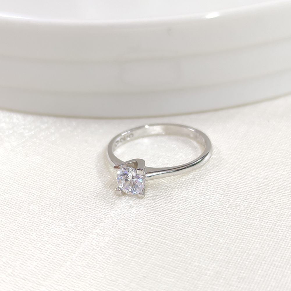 5 MM TEK TAŞ GÜMÜŞ YÜZÜK - 12