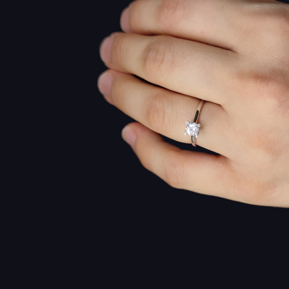 5 MM TEK TAŞ GÜMÜŞ YÜZÜK - 12