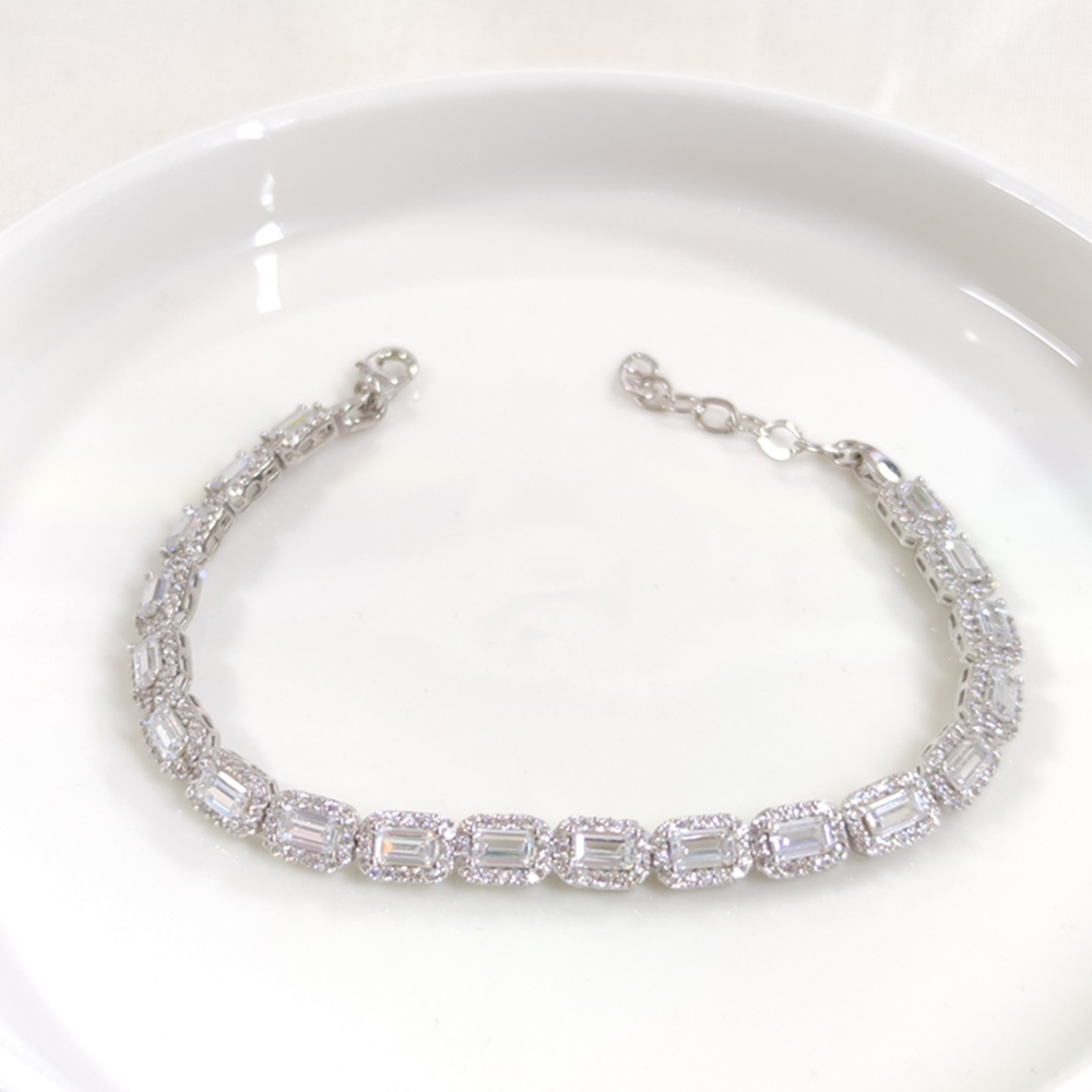 6 MM BAGET SU YOLU GÜMÜŞ BİLEKLİK 18+3 CM