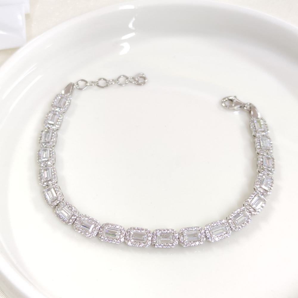 6 MM BAGET SU YOLU GÜMÜŞ BİLEKLİK 18+3 CM