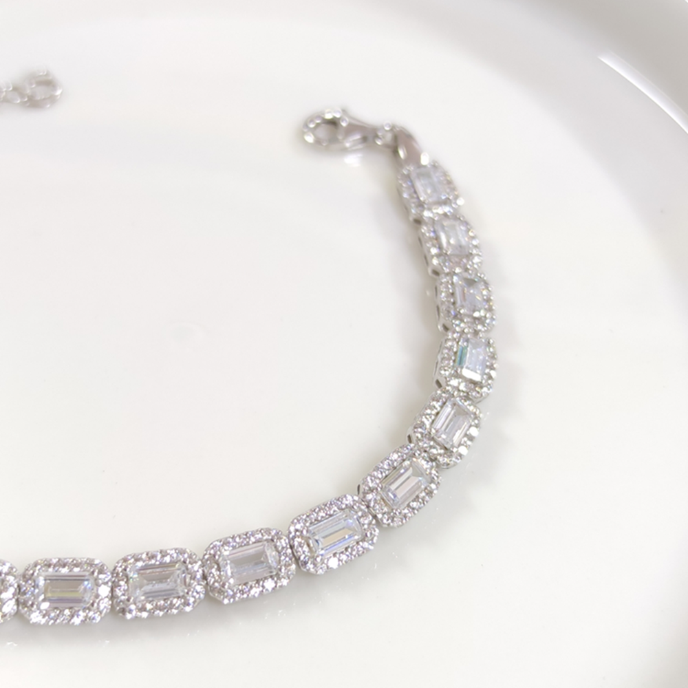 6 MM BAGET SU YOLU GÜMÜŞ BİLEKLİK 18+3 CM