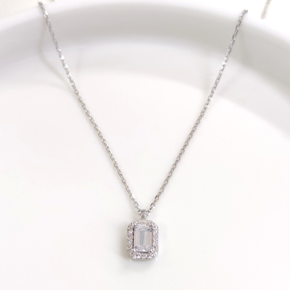 MİNİ BAGET GÜMÜŞ KOLYE 40+5 CM - RODYUM BEYAZ