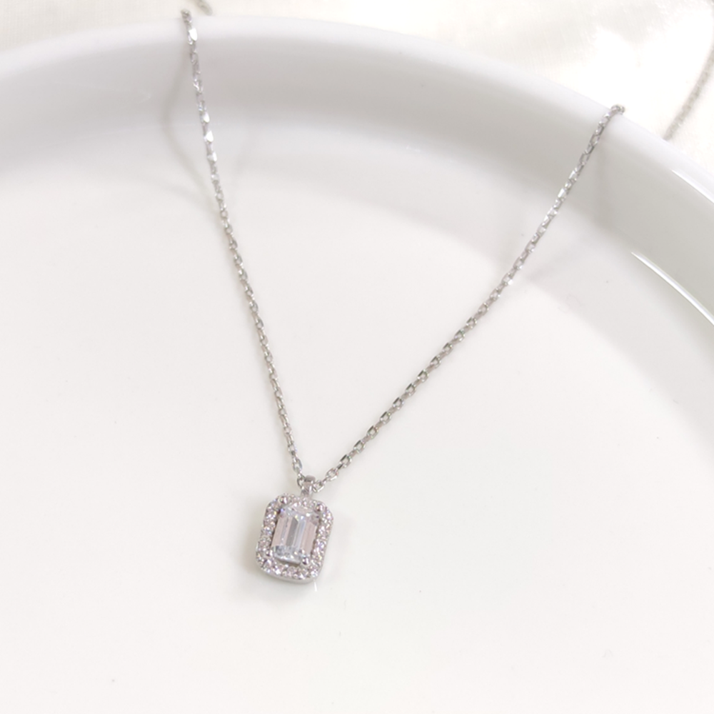 MİNİ BAGET GÜMÜŞ KOLYE 40+5 CM - RODYUM BEYAZ