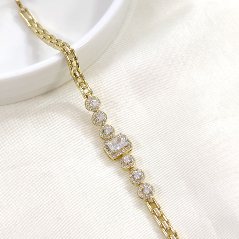 XUPING BAGET YUVARLAK TAŞLI BİLEKLİK GOLD 17+3CM