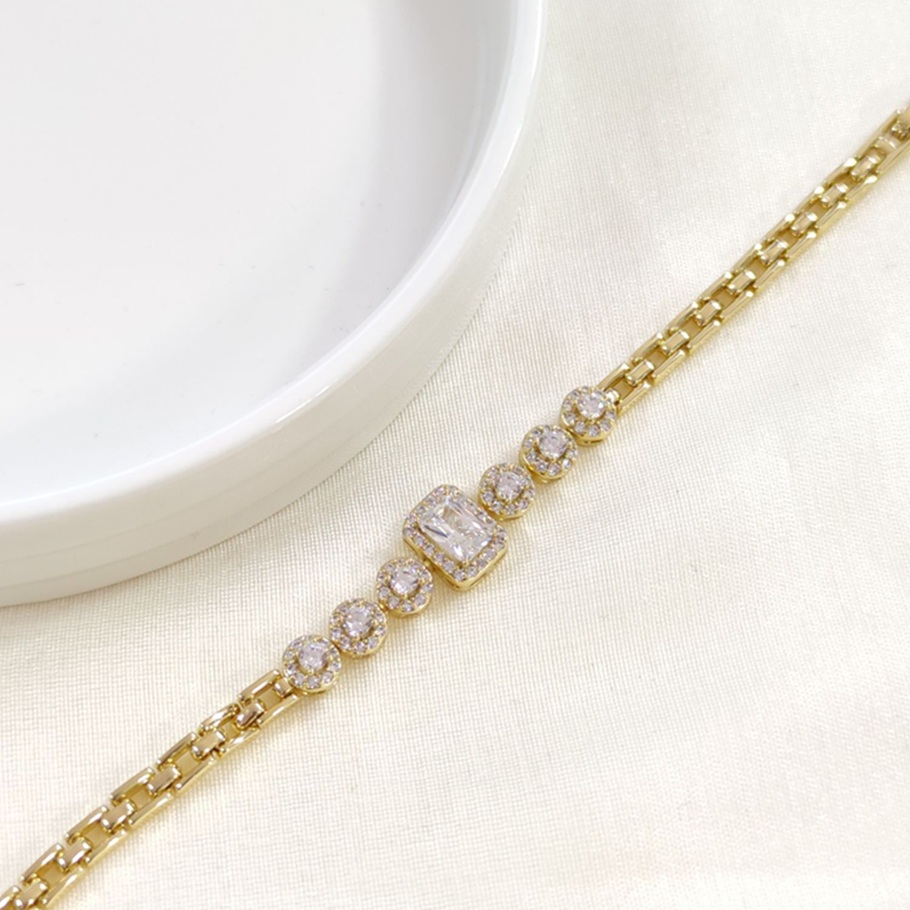 XUPING BAGET YUVARLAK TAŞLI BİLEKLİK GOLD 17+3CM