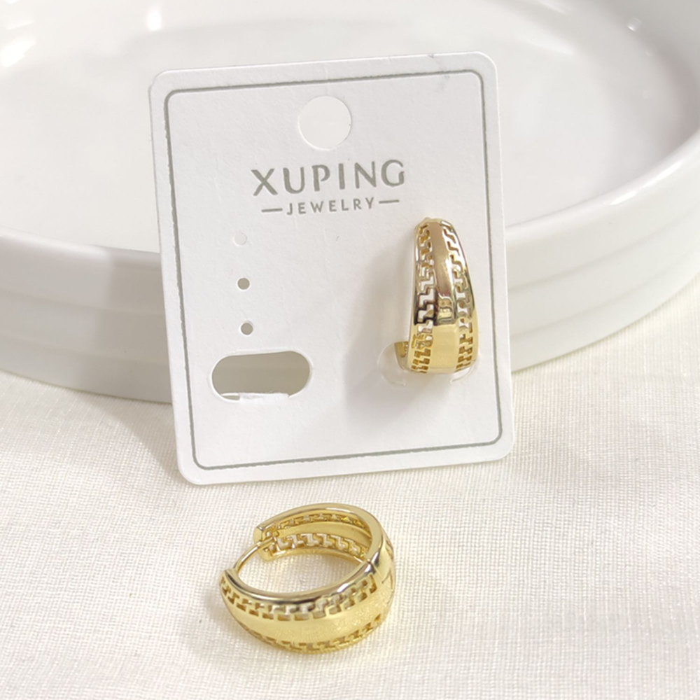 XUPING 15 MM OVAL BOMBELİ HALKA KÜPE GOLD