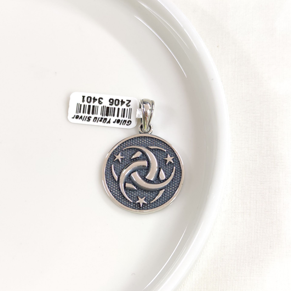 AY YILDIZ GÜMÜŞ KOLYE UCU 25MM