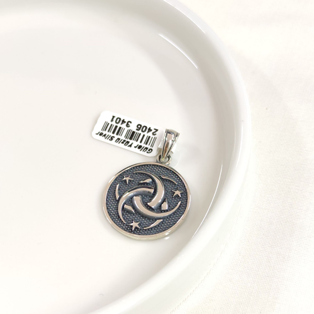 AY YILDIZ GÜMÜŞ KOLYE UCU 25MM