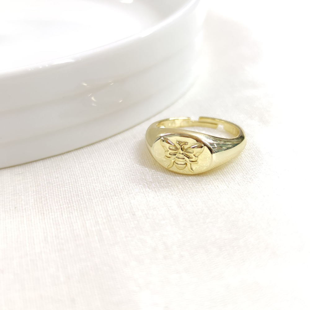 ARI AYARLANABİLİR GÜMÜŞ YÜZÜK - ALTIN SARI