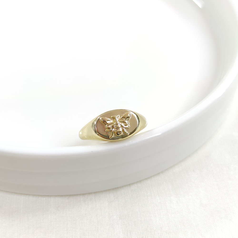 ARI AYARLANABİLİR GÜMÜŞ YÜZÜK - ALTIN SARI