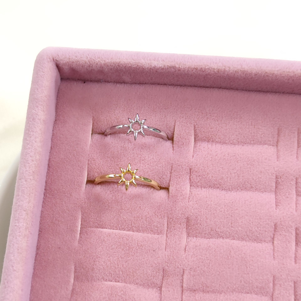 GÜNEŞ AYARLANABİLİR GÜMÜŞ YÜZÜK - ALTIN SARI