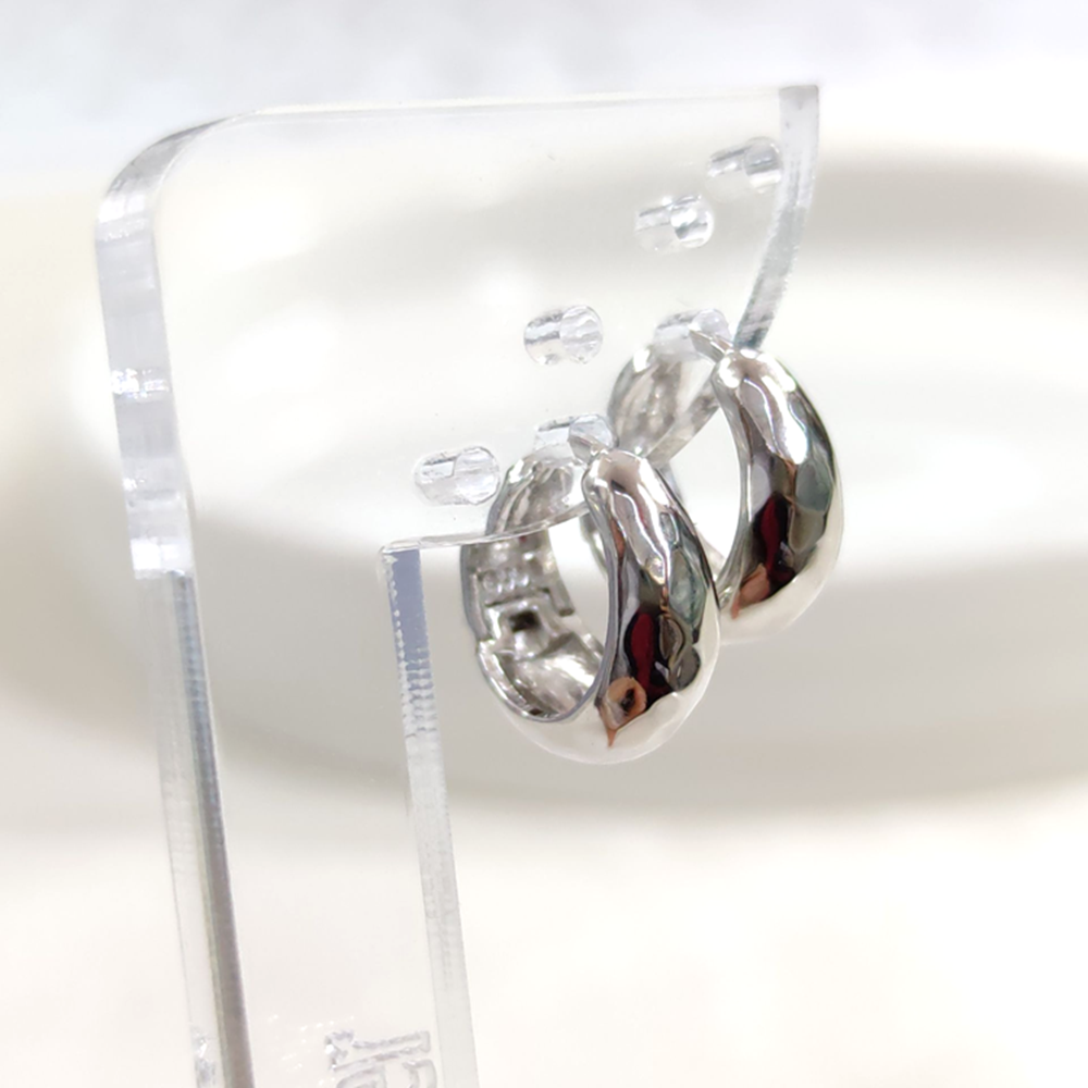 İTHAL DESENLİ BOMBELİ 10 MM GÜMÜŞ HALKA KÜPE