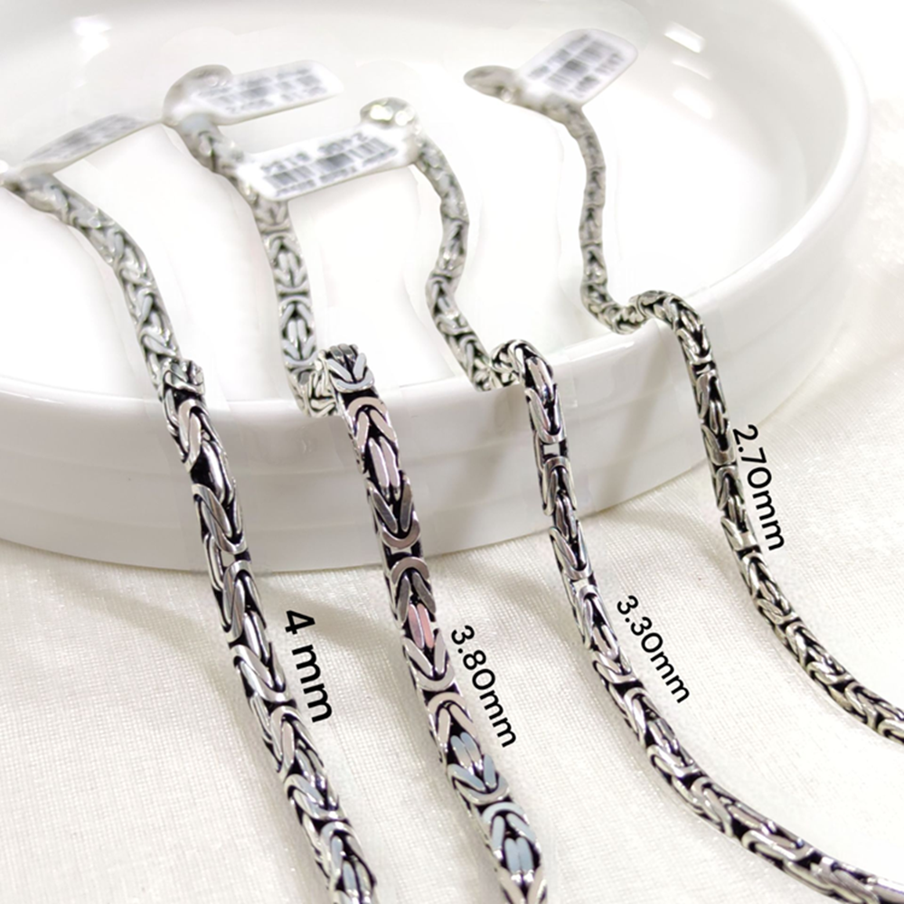 4 MM GÜMÜŞ YUVARLAK KRAL ZİNCİR BİLEKLİK 22 CM