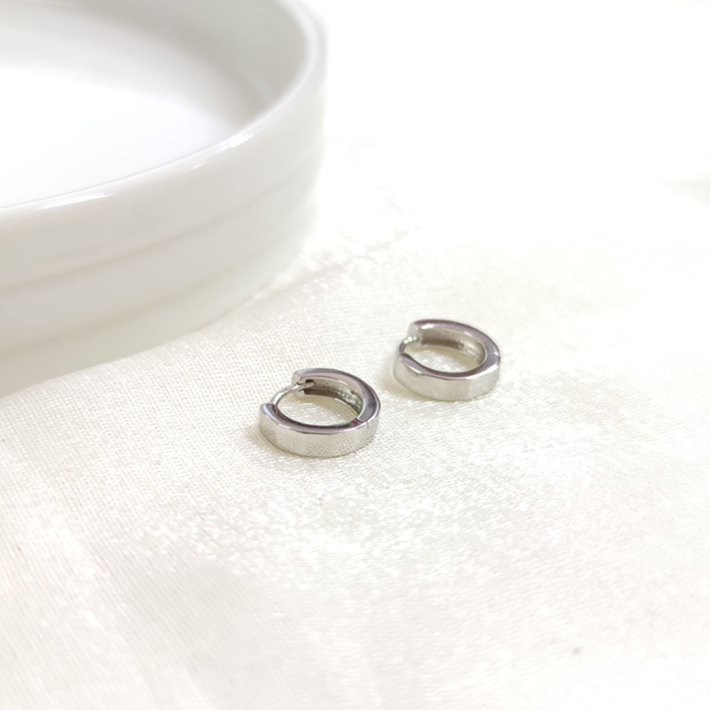 İTHAL 8 MM DESENLİ GÜMÜŞ HALKA KÜPE