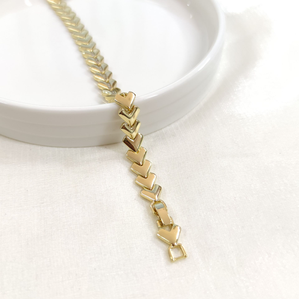 XUPING TAŞ DETAYLI OK BİLEKLİK GOLD 17+2 CM