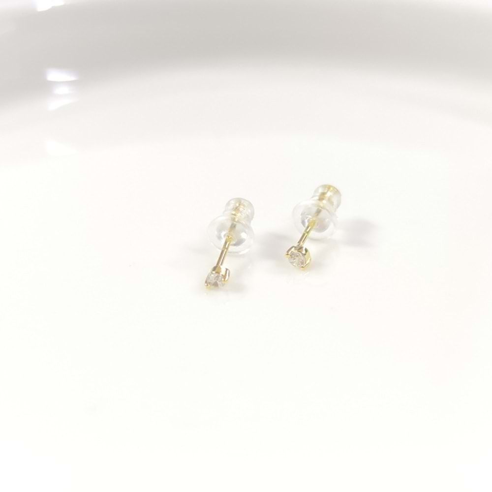 İTHAL 2 MM TEK TAŞ GÜMÜŞ ÇİVİ KÜPE