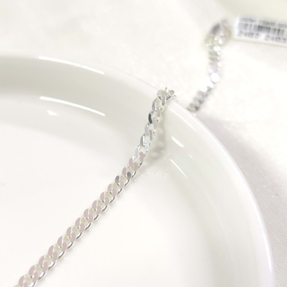 3,50 MM ERKEK ZİNCİR GURMET GÜMÜŞ BİLEKLİK 19 CM