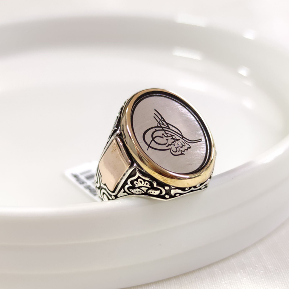 OVAL TUĞRA GÜMÜŞ ERKEK YÜZÜK