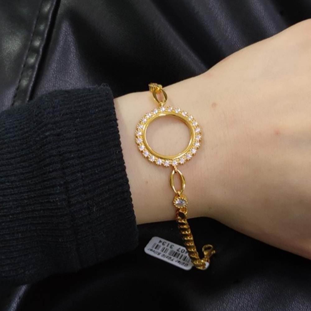 ÇEYREK ALTIN KONULABİLEN ARPA ZİNCİRLİ ÇİÇEK GÜMÜŞ BİLEKLİK