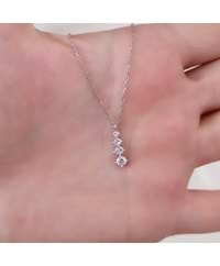 DÖRT TAŞ SU YOLU GÜMÜŞ KOLYE