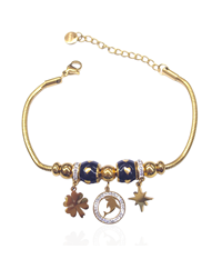 ÇELİK SİYAH MİNELİ SALLANTILI TOP BİLEKLİK