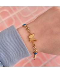 ÇELİK NAZAR BONCUKLU KELEBEK BİLEKLİK