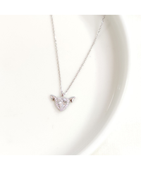 İTHAL 12 MM KANATLI KALP GÜMÜŞ KOLYE