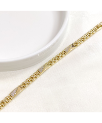 XUPING TAŞ DETAYLI PLAKA KORDON BİLEKLİK GOLD 17+2 CM