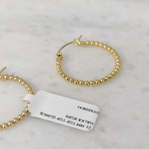 21 MM TOP TOP GÜMÜŞ HALKA KÜPE