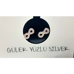 ZİRKON TAŞLI SONSUZLUK MİNİ ÇİVİ GÜMÜŞ KÜPE - ROSE ALTIN KAPLAMA