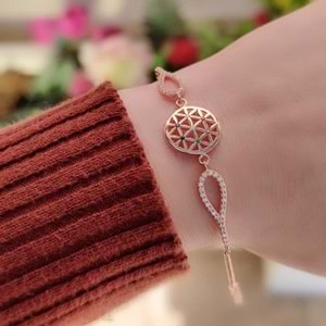 YAŞAM ÇİÇEĞİ GÜMÜŞ BİLEKLİK - ROSE BAKIR