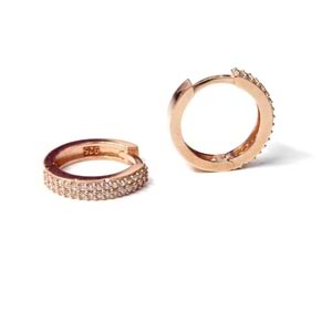 13 MM İKİ SIRA TAŞLI GÜMÜŞ HALKA KÜPE