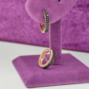 13 MM İKİ SIRA TAŞLI GÜMÜŞ HALKA KÜPE