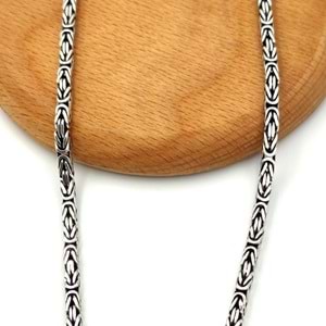 3,20 MM ERKEK GÜMÜŞ KARE KRAL ZİNCİR 60 CM