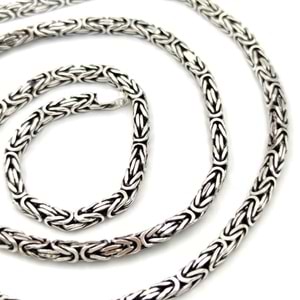 3,20 MM ERKEK GÜMÜŞ KARE KRAL ZİNCİR 60 CM