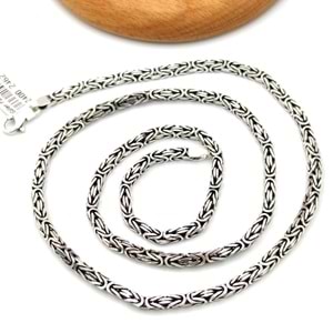 3,20 MM ERKEK GÜMÜŞ KARE KRAL ZİNCİR 60 CM