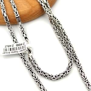 3,20 MM ERKEK GÜMÜŞ KARE KRAL ZİNCİR 60 CM