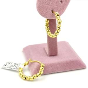 20 MM DORİCA GÜMÜŞ HALKA KÜPE - ALTIN SARI