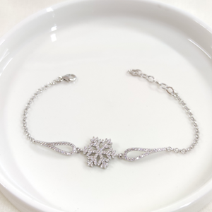 KAR TANESİ GÜMÜŞ BİLEKLİK - RODYUM BEYAZ