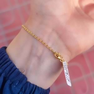 BAGET GÜMÜŞ BİLEKLİK - ALTIN SARI