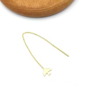 TEKLİ MARTI JAPON ZİNCİR GÜMÜŞ KÜPE - ALTIN SARI