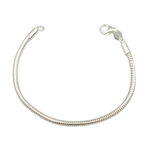 3 MM BORU GÜMÜŞ ZİNCİR BİLEKLİK - BEYAZ