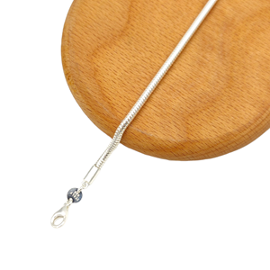 3 MM BORU GÜMÜŞ ZİNCİR BİLEKLİK - BEYAZ