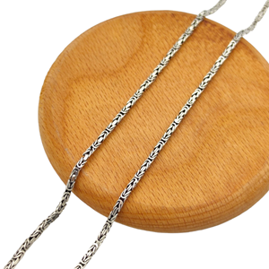 2 MM KARE KRAL GÜMÜŞ ZİNCİR 60 CM